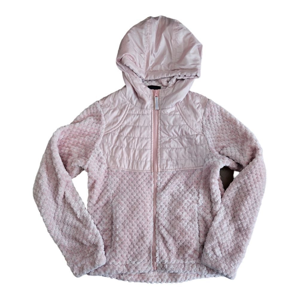 Girls Swiss Alps Light Pink Quilted Fleece Zip Up Jacket Size L 12
